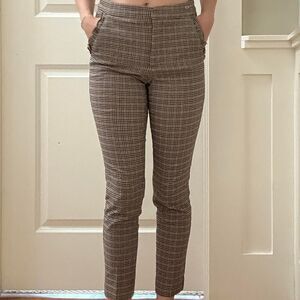 Zara Women's Brown Plaid Trousers